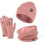 Chapeau bonnet d'hiver echarpe et gants a ecran tactile ensemble thermique tricot� hiver doublure int�rieure ...