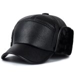 Chapeaux en cuir artificiel, couvre - oreilles chauds d'hiver en pu, casquettes de bombardier, plus velours ...