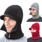Chapeau d'hiver en laine pour hommes, protection des oreilles d'extrieur, chaud et epais, pour vlo, ...