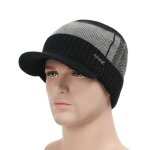 Chapeau d'hiver tricot� pour hommes, cyclisme en plein air, protection des oreilles, chaud, casquette ...