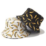 Chapeau de p�cheur a imprim� banane pour hommes et femmes, unisexe, hip hop, et�