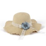 Chapeau de paille en dentelle pliable pour femmes, chapeau de pcheur a fleurs, chapeau de soleil de ...