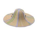 Chapeau de paille d't a large bord pour pcheur, chapeau de soleil en rotin pliant anti - ultraviolet ...
