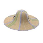 Chapeau de paille d't a large bord pour pcheur, chapeau de soleil en rotin pliant anti - ultraviolet ...