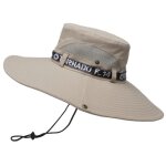 Chapeau de p�cheur respirant en coton et polyester a large bord pour homme, chapeau de soleil pour l'�t�, ...