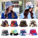 Chapeau de pcheur en fausse fourrure pour femme, seau doux et chaud, panama, protection solaire d'extrieur, ...