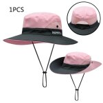 Chapeau de pcheur pliable a large bord pour femmes, simple, pour les loisirs de plein air, protection ...