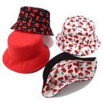Chapeau de pcheur rversible pour filles et femmes, bob en forme de fruit, de cerise, pour l't