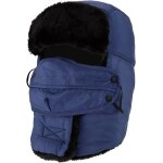 Chapeau de pilote rembourr� - bleu marine avec masque coupe - vent, chapeau de cavalier unisexe pour ...