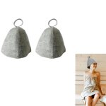 Chapeau de sauna en feutre, accessoires de bain en feutre, paquet de 2 gris Chapeau de sauna en feutre, accessoires de bain en feutre, paquet de 2 gris