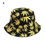 Chapeau seau panama couleur bonbon / hip hop feuille d'rable coton pliable mode d't soleil casquette ...