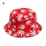 Chapeau seau panama couleur bonbon / hip hop feuille d'rable coton pliable mode d't soleil casquette ...