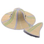 Chapeau de soleil a large bord en paille de rotin, chapeau de pcheur, pliable, anti - ultraviolet, pour ...