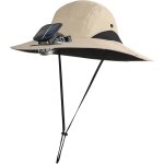 Chapeau de soleil a large bord avec ventilateur solaire, bob pour la pche et la plage en plein air, ...