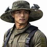 Chapeau de soleil respirant a large bord avec ventilateur solaire pour homme et femme, bob de pche avec ...