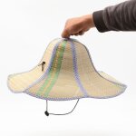 Chapeau de soleil en paille d't a large bord, casquette de pche pliable, visire, chapeau de protection ...