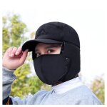Chapka d'homme et femme thermique avec protections faciale et auriculaire, ouchanka coupe - vent, chapeau ...