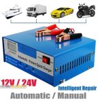 Chargeur de batterie de voiture 12v - 24v jump starter r�paration d'impulsion intelligent 10a pour moto ...