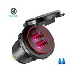 Chargeur etanche double usb pour voiture, prise de courant, charge rapide 3. 0 , qc3. 0, abs, avec interrupteu ...
