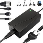 Chargeur trotinette electrique, 42v 2a chargeur hoverboard avec 4 connecteurs, 36v universel trottinette ...