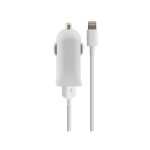 Chargeur usb pour voiture + c�ble lightning mfi 2. 1a blanc