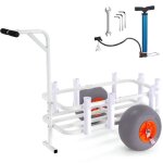 Chariot de peche - vevor - chariot peche carpe plage avec support canne a pche roues gonflables 136, ...