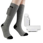 Chaussettes chauffantes a batterie 2200 mah gris