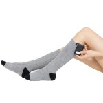 Chaussettes chauffantes a batterie pour hommes femmes 2200 mah gris