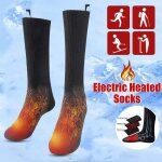 Chaussettes chauffantes electriques, chaussettes d'hiver chaudes en coton pour sports de plein air, pche, ...