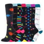 Chaussettes de course pour hommes et femmes, chaussettes de sport, compression, tube heureux, support ...
