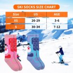 Chaussettes de ski pour enfants chaussettes d'hiver chaudes pour garons et filles chaussettes de ski ...