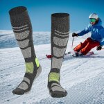 Chaussettes de ski epaisses a compression de mollet, 1 paire, en nylon, pour la randonne, le snowboard ...