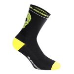 Chaussettes - socquettes ete crane noir - jaune fluo 40 - 43 antibacterien - hauteur 18cm (paire)
