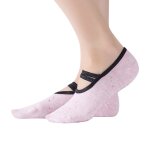 Chaussettes de yoga, 1 paire de chaussettes de pilates antid�rapantes avec sangles de ballet et poign�es ...