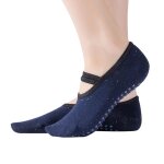 Chaussettes de yoga, 1 paire de chaussettes de pilates antid�rapantes avec sangles de ballet et poign�es ...