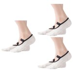 Chaussettes de yoga, 3 paires de chaussettes de pilates antid�rapantes avec sangles de ballet et poign�es ...