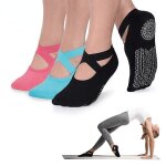 Chaussettes de yoga antidérapantes pour femmes, avec bandes en coton, pour pilates, entraînement de ballet, ... Chaussettes de yoga antidérapantes pour femmes, avec bandes en coton, pour pilates, entraînement de ballet, ...