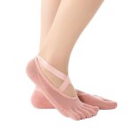 Chaussettes de yoga en coton pur pour femmes, antidérapantes, pilates a cinq doigts, pour sport Chaussettes de yoga en coton pur pour femmes, antidérapantes, pilates a cinq doigts, pour sport
