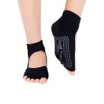 Chaussettes de yoga demi orteil antidrapantes pour femmes, en coton, pour massage, sport, exercice chaud, ...