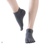 Chaussettes de yoga pour femmes avec poign�es et chaussettes antid�rapantes avec orteils pour ballet ...
