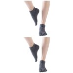 Chaussettes de yoga pour femmes avec poign�es et chaussettes antid�rapantes avec orteils pour ballet ...