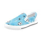 Chaussures a enfiler football bleu sans lacets pour hommes et femmes, tendance mode en toile, baskets ...