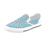 Chaussures a enfiler football bleu sans lacets pour hommes et femmes, tendance mode en toile, baskets ...