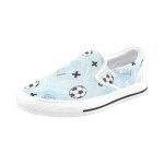 Chaussures a enfiler football bleu sans lacets pour hommes et femmes, tendance mode en toile, baskets ...