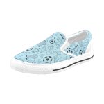 Chaussures a enfiler football bleu sans lacets pour hommes et femmes, tendance mode en toile, baskets ...