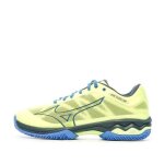 Chaussures de padel - mizuno - wave exceed light - jaune fluo / bleu - tige textile - semelle caoutchouc ...