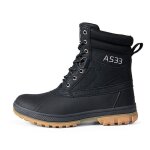 Chaussures de randonnée pour hommes en cuir noir antidérapant a talons plats de haute qualité et epaisseur ... Chaussures de randonnée pour hommes en cuir noir antidérapant a talons plats de haute qualité et epaisseur ...
