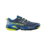 Chaussures de running la sportiva akasha ii - storm blue / lime punch - homme - intensif - drop 7mm