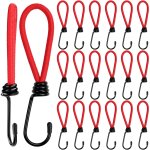 Checarzhn - - no1 - lot de 20 tendeurs elastique avec crochets en mtal - 15 cm - tendeur bache rouge ...