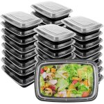 Checarzhn - - no1 - lot de 25 botes de prparation de repas en plastique de 750 ml, avec couvercle, ...